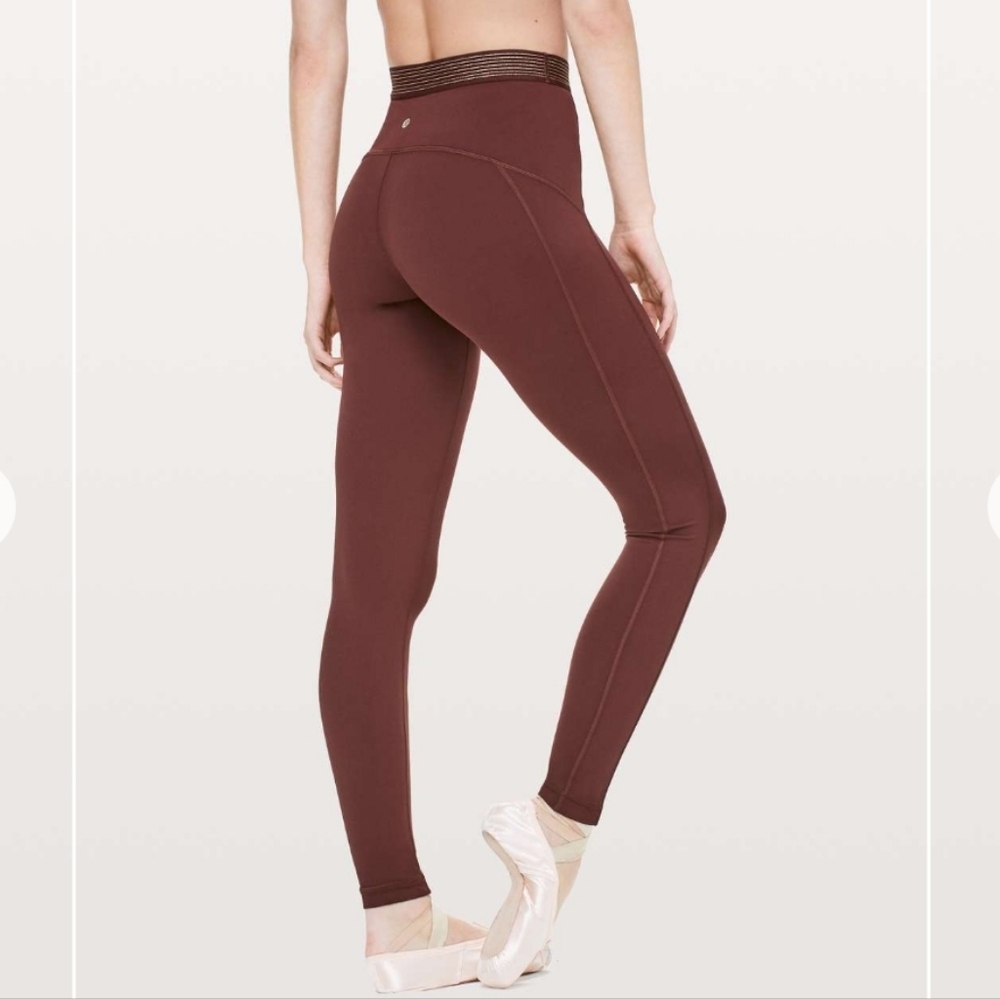 Lululemon Principal Dancer Golden Lining‎ Tight, Size 4 *Wear - Read*
